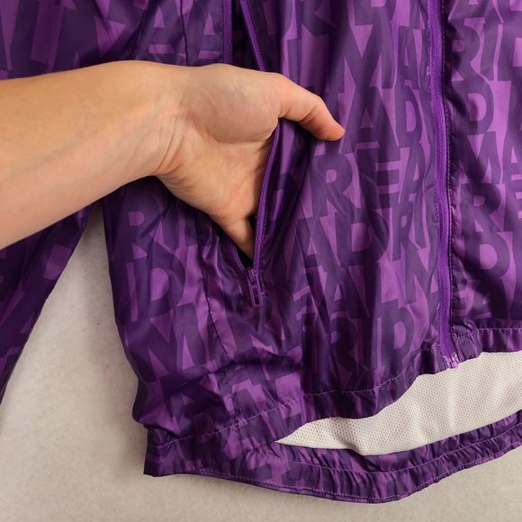 Adidas Men's Size XS Purple Real Madrid Spain Full Zip Hooded Soccer Jacket - Picture 6 of 12